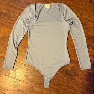 Elegant Sky Blue Long-Sleeve Bodysuit